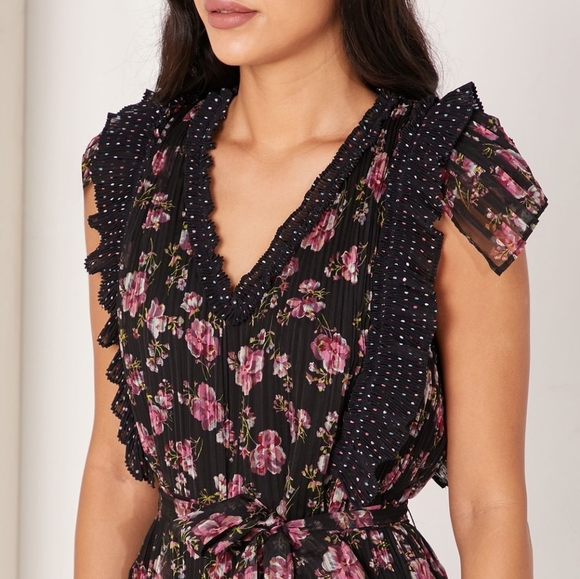 Foxiedox Floral Print Sheer Dress NEW - Picture 2 of 6